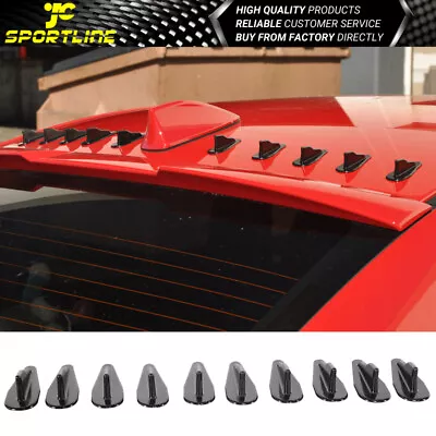 $15.99 • Buy Universal 10pc Vortex Generator PP EVO-Style Roof Shark Fins Spoiler Wing Kit