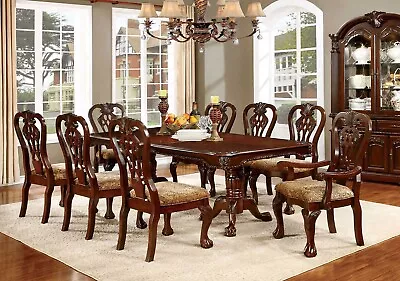 9 Piece Dining Room Set - Traditional Cherry Brown Table Chairs Furniture ICC9 • $2075.78