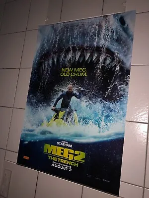 Meg 2 : The Trench 2023 Aug 3 Statham Jaws Horror Ds Os Teaser Cinema Poster # 1 • $49.99