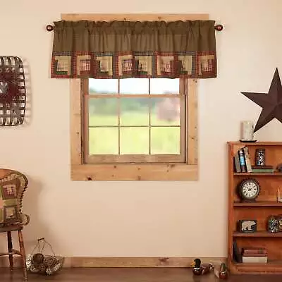 Tea Cabin Valance Log Cabin Block Border 20x60 • £42.75