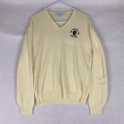 Vintage Sportswear Inc Michigan Wolverines Rose Bowl V Neck Sweater Size L • $34.88