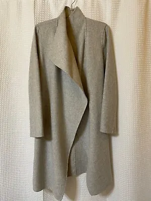 Zara Woman Wool Blend Gray Dress Coat Jacket Unlined Knee Length S Pre-owned • $69