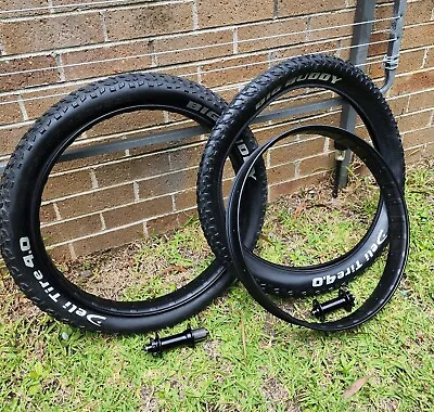 26 X4  Fat Carbon Rims Tyres Tubes Hubs • $340