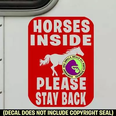 $15.99 • Buy SQUARE HORSES INSIDE Vinyl Sticker Trailer Back Door Caution Tailgating Sign RD