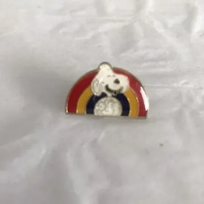 Vintage Snoopy Enamel Rainbow Pin Back Tie Tack Lapel Pin New Old Stock 1980's • $4.99