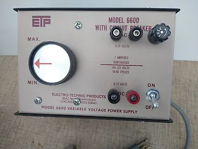 ETP Electro-Technic Variable Voltage Power Supply AC DC. Model 6600. Vintage USA • $126.65