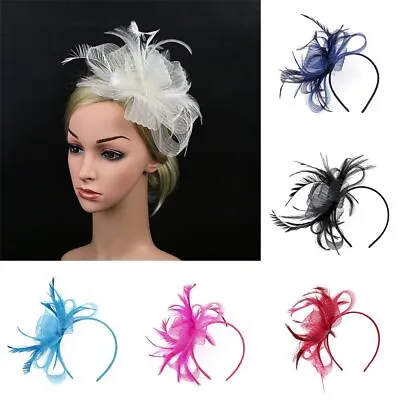 £4.87 • Buy Clip Wedding Feather Aliceband Fascinator Headband Royal Ascot Ladies Day Races