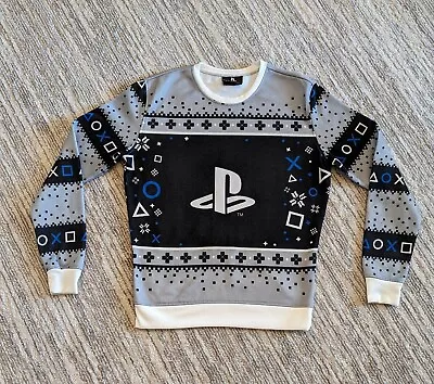 EUC PlayStation AOP Controller Buttons Christmas Themed Sweater Size Med CLEAN  • $34.99