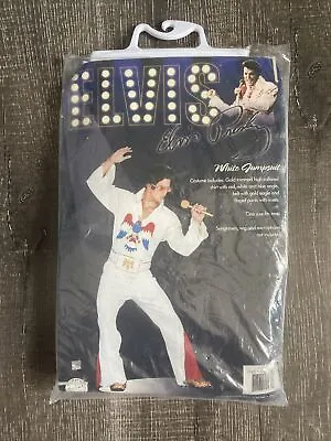 Elvis Presley Costume Mens White Jumpsuit Halloween 🔥 • $60.23