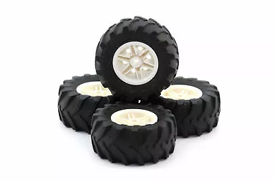 Genuine Lego® 4x White Wheels (56145) And Tractor Tyres (70695) - Free Postage • $24.95