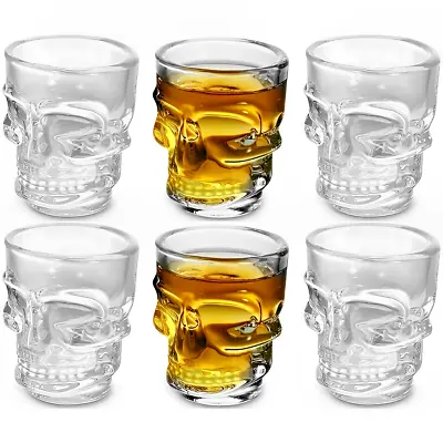 Skull Head Shot Glass Cup Crystal Clear Skull Whisky Vodka Shot Glasses 8 Packs • $24.99