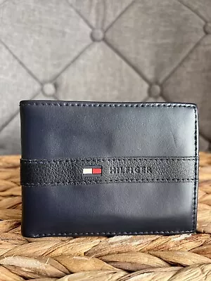 £22 • Buy Tommy Hilfiger Passcase Men's Leather Bifold Wallet/Cardholder/Navy Blue