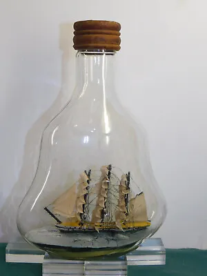 ANTIQUE BOTTLE  3 MAST SAILING SHIP MAN O WAR  BELLS WHISKEY OLD BOTTLE 1930's • $55