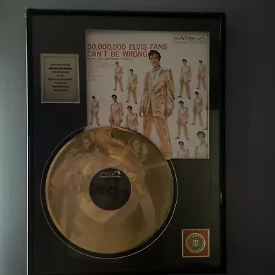 Elvis Presley Framed 24k Gold Plated Record 50000000 Elvis Fans Can't Be Wrong • $100
