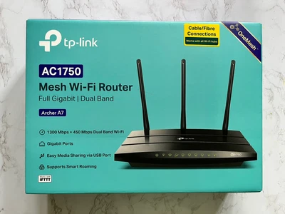 £23.99 • Buy TP-LINK Archer A7 1750 Full Gigabit Duel Bsnd Mesh Wireless Router RRP £59.99