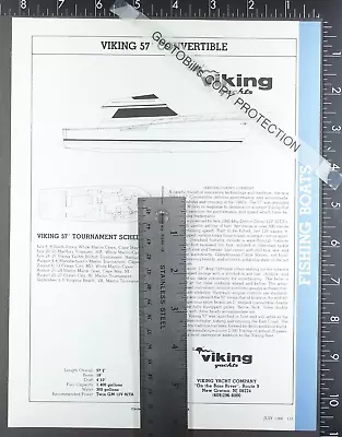 1988 1-page FEATURE On Viking 57 Convertible Motor Yacht Boat • $12.50