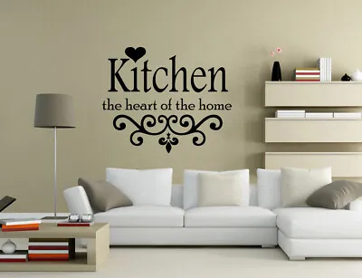 Kitchen The Heart Of The Home Wall Quotes Wall Stickers Wall Art UK 32df • £5.81