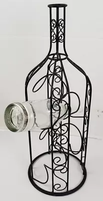 Metal 4-Bottle Wine Rack Shaped Like A Wine Bottle 22  Tall X 8  • $23.99