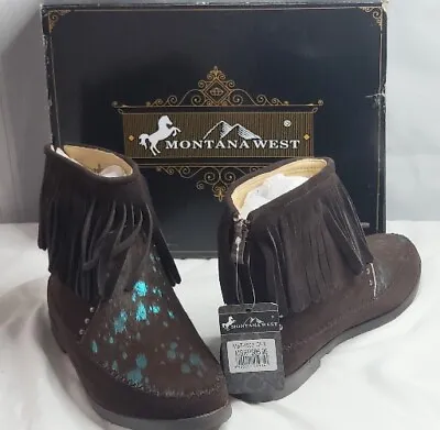 Montana West Moccasin Boots Womens Size 9 New With Box Heel Zip • $53