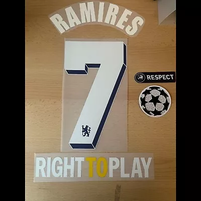 Ramires Chelsea 2011/12 Home Nameset + Champions League Patches • £10