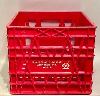 Hiland Dairy Red Scepter Heavy Plastic Milk Crate Springfield Missouri 13x13x11 • $25