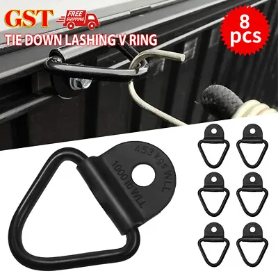 $27.99 • Buy 8Set Tie Down Anchor Lashing D Ring Metal Plated Points Ute Trailer 60x60mm