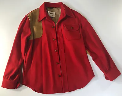 Vintage Chaps By Ralph Lauren Mens 42R Shooting Jacket Red Wool Leather Patches • $59.99