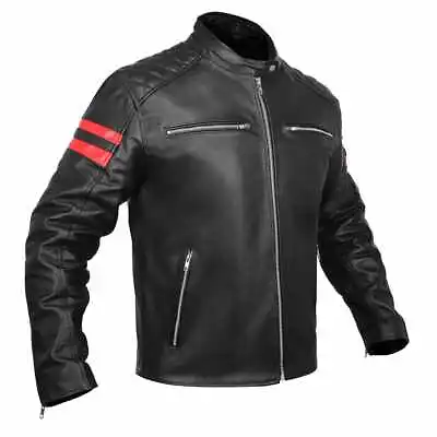 Leather Armor Motorcycle Biker Jacket Men Black Glide Cruiser Sportster Riding • $69.99