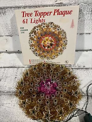 Vintage Lighting Christmas Tree Top Plaque Synchronized 61 Colored Bulbs • $29.99