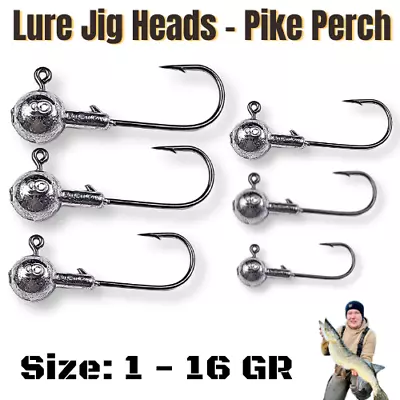 Jig Heads Lure Fishing Jig Head Hooks For Soft Lures ALL SIZES • £1.49