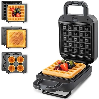 Waffle Maker Mini Waffle Sandwich Maker With Removable Plates CG-51 • $24.95