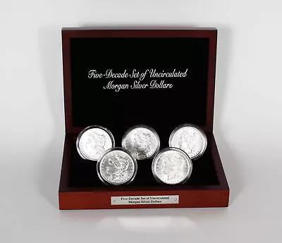 Five Decade Uncirculated Morgan Silver Dollar 5pc PCS Mint Set • $399