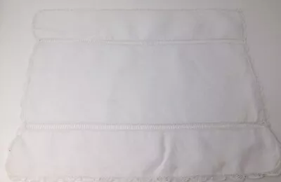 £7.99 • Buy Vintage French Linen Ladderwork Tray Cloth 19 X 15 Inches