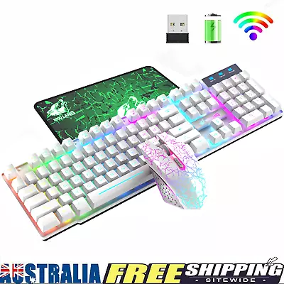 $56.99 • Buy Wireless Keyboard And Mouse Combo Gaming Rechargeable Rainbow Backlight PC PS4