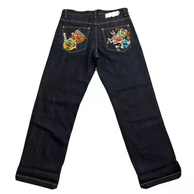 Lot 29 Looney Tunes Mens Embroidered Baggy Bugs Martian Taz Jeans Sz 36 • $48