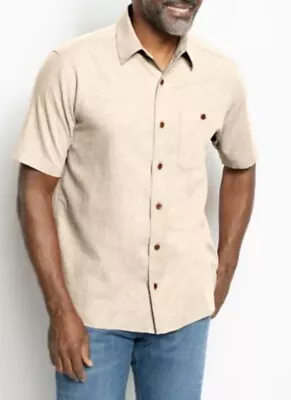 NWOT? Orvis $89 Hemp Tencel Blend Short Sleeve Shirt- Antique White-LARGE 52” • $34.99