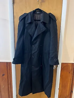 Vintage Brothers Menswear Inc Men's 100% Wool Long Black Trench Coat 38R • $44.99