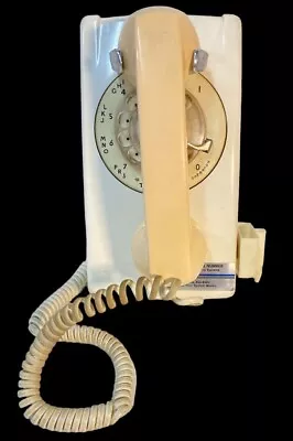 Vintage “Bell System Western Electric” Dial Rotary Ivory Wall Mount Telephone . • $28