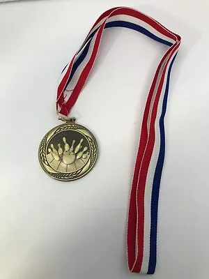 Bowling Medal With Ribbon Die Cast Medal Ships 2-3 Day Mail • $3.95