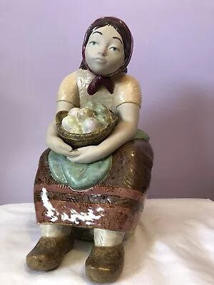 Zaphir Lladro RARE Gres #106 Peasant With Apples 12  X 11  Sculptor Jose Puche • $115