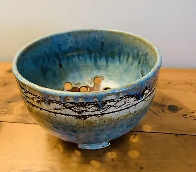 $39 • Buy Handmade Wheel Thrown Pottery Colander Footed Signed