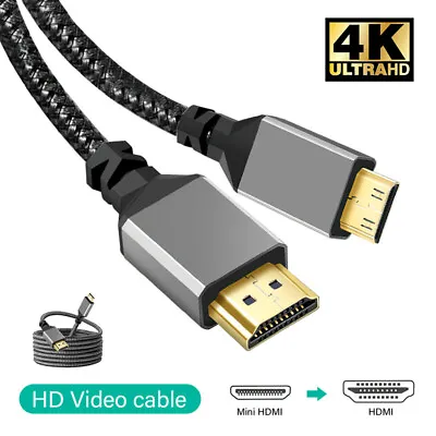 Mini HDMI To HDMI Cable High Speed Braided Cord 3D 4K/60Hz 1080p For HDTV Camera • $13.58