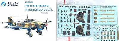 Quinta Studios 1/48 Ju-87B-1/B-2/R-2 STUKA 3D DECAL COLORED INTERIOR SET Airfix • $22.99