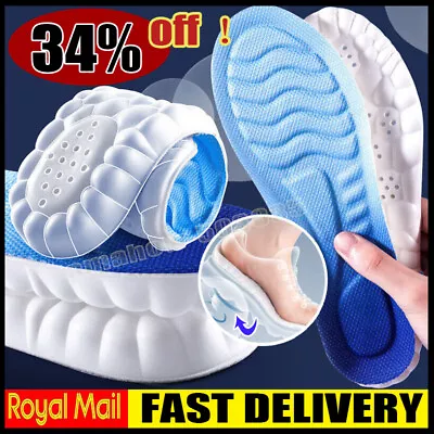 Work 4D CLOUD-TECHNOLOGY Insoles Hiking Trainer Inner Soles Inserts Breathable A • £3.93