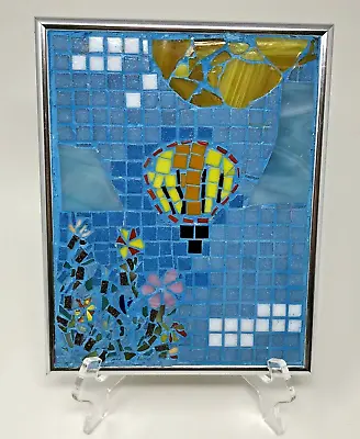 $29 • Buy Hot Air Balloon Mosaic Tile Framed Art Signed Celeste Budd