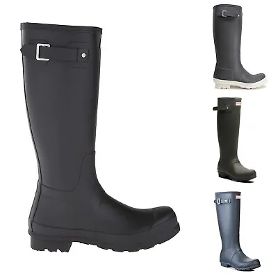 Hunter Mens Boots Original Tall Casual Buckle Wellington Rubber • $124.09