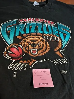 Vintage Vancouver Grizzlies NBA Sport Tshirt Salem Sportswear Black XL • $89.99