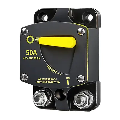 50 Amp 12-48V DC Circuit Breaker Heavy Duty  Cars/Amps/Boats/Solar/Inverter/RV • $17.99