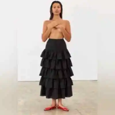 Mara Hoffman Marzia Tired Skirt Black Size 12 • $249