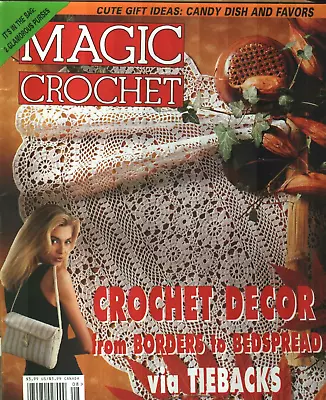 New Magic Crochet Magazine August 2000 Number 127 Doilies & More 27 Patterns • $4